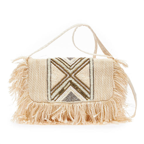 Verde Γυναικείο Τσαντάκι Χειρός 01-1600 με Διακοσμητικό Κέντημα Μπέζ